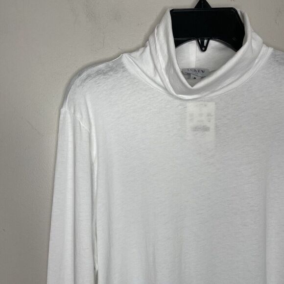 J.CREW Tissue Turtleneck Women Medium Crisp White NEW Lightweight BB748 - Picture 3 of 10